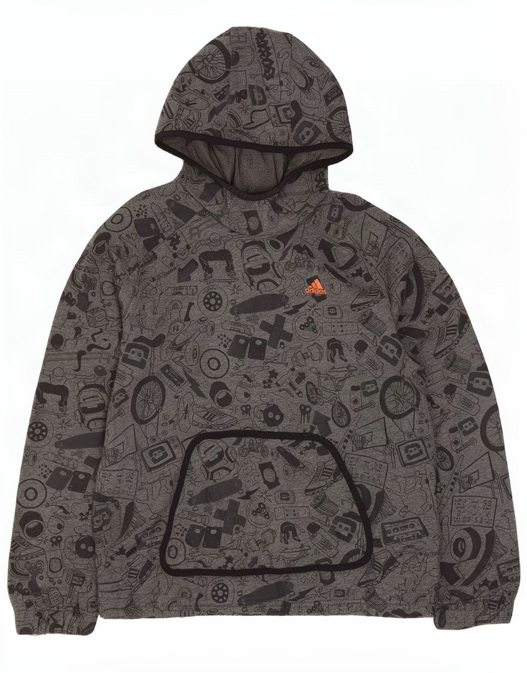 Pulover Adidas pentru bărbați cu model abstract, bumbac, gri mic