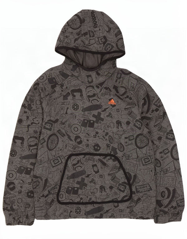 Pulover Adidas pentru bărbați cu model abstract, bumbac, gri mic