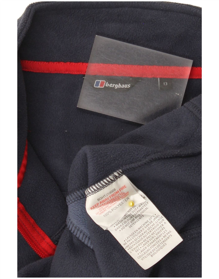 Jachetă fleece pentru băieți Berghaus 12-13 ani, albastru bleumarin, poliester bloc de culoare