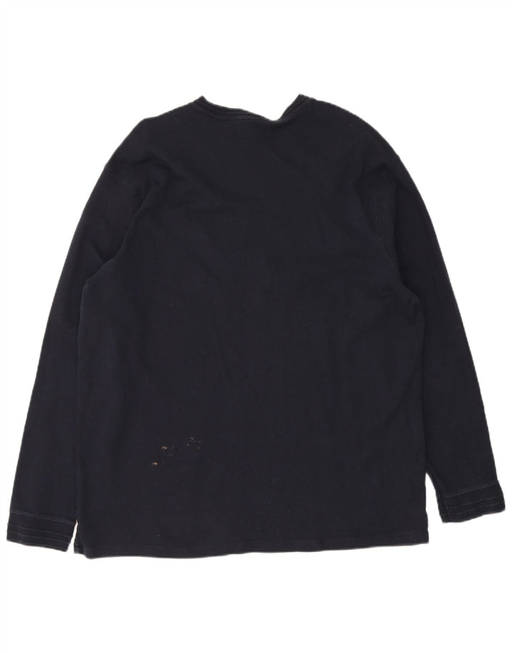 Marks & Spencer pentru bărbați Blue Harbour Top cu mânecă lungă XL, bumbac bleumarin