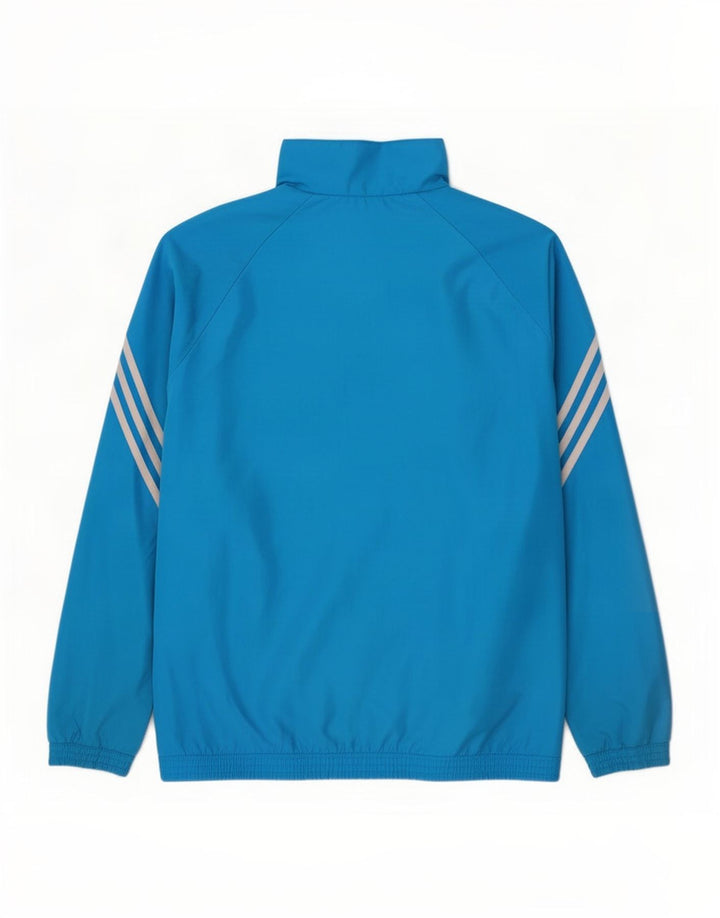 Jachetă de top pentru trening grafic Adidas pentru bărbați, poliester albastru mediu