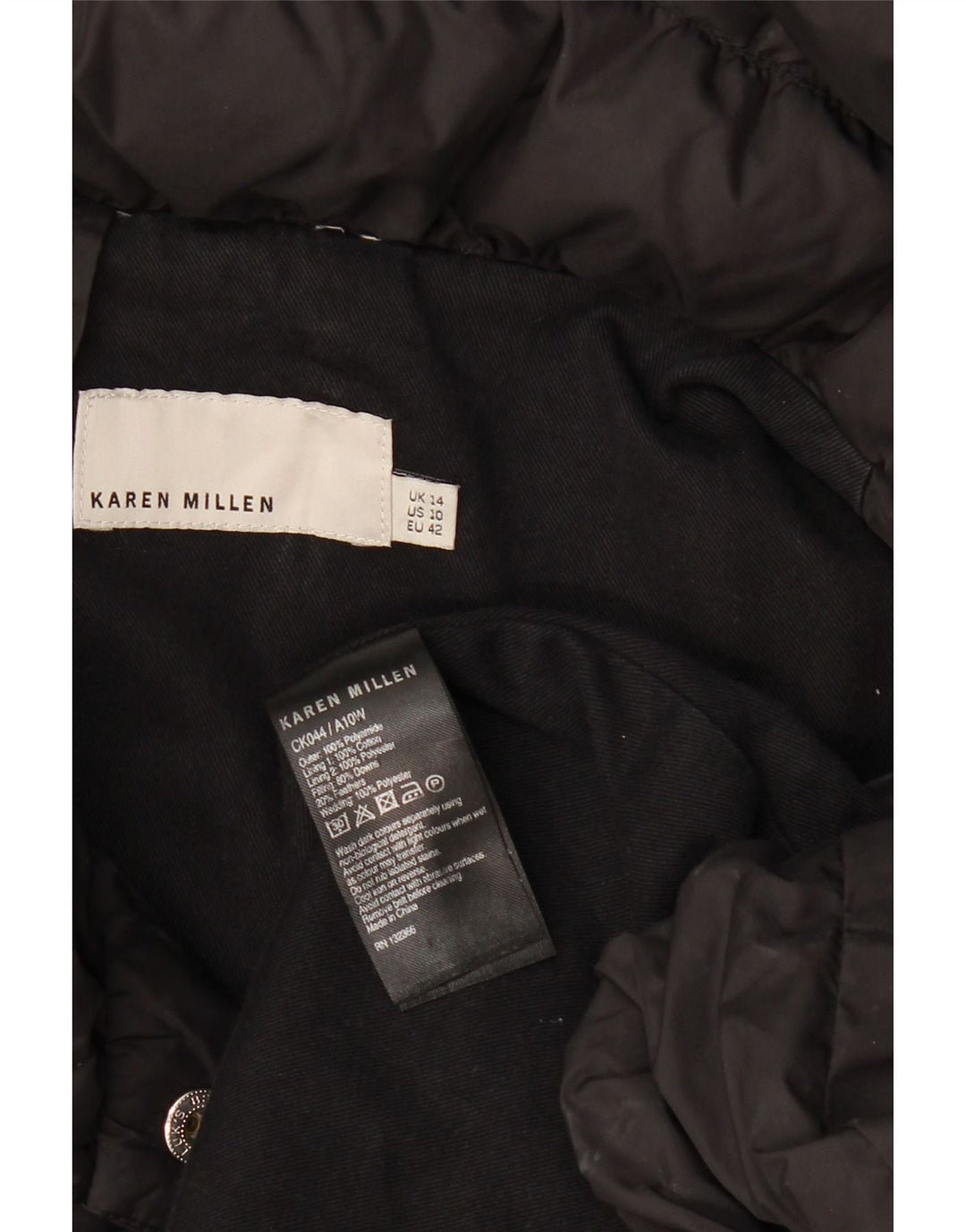 Palton căptușit pentru femei Karen Millen UK 14 Poliamidă neagră mare