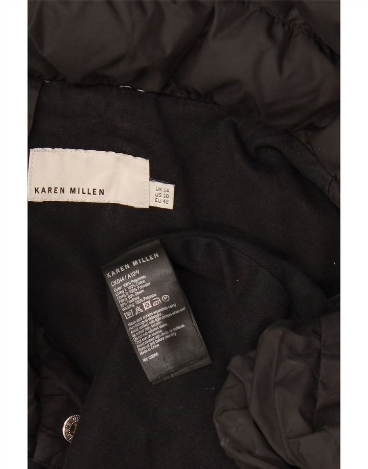 Palton căptușit pentru femei Karen Millen UK 14 Poliamidă neagră mare