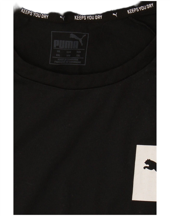 PUMA Mens Graphic T-Shirt Top 2XL Black Polyester