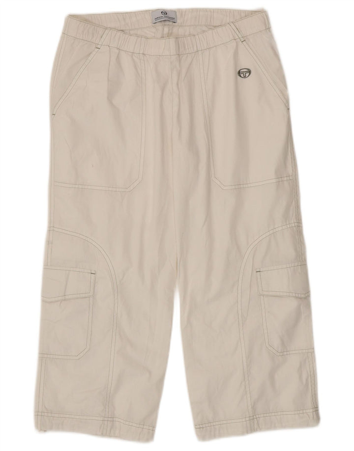 Sergio Tacchini Pantaloni Cargo Capri pentru femei Mici W27 L20 Bumbac alb