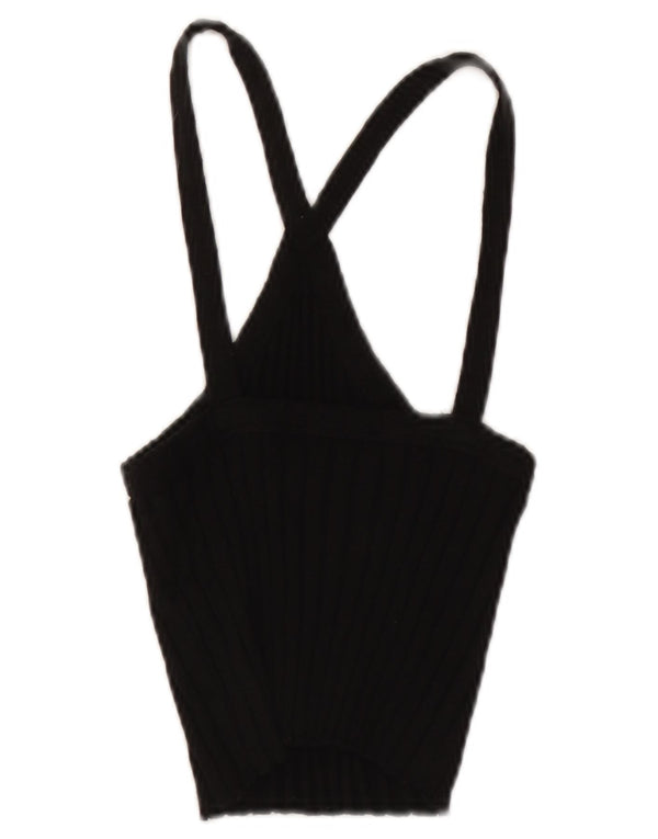 Top Crop Halter pentru Damă Zara UK 8 Small Negru Bumbac