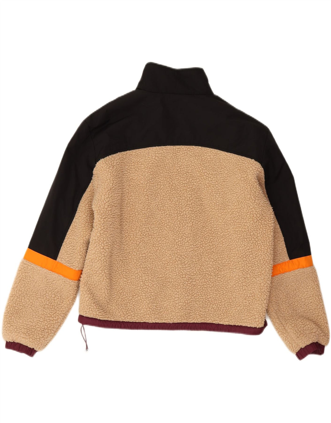Jachetă fleece supradimensionată pentru femei Fila UK 14 Medium Bej Colorblock