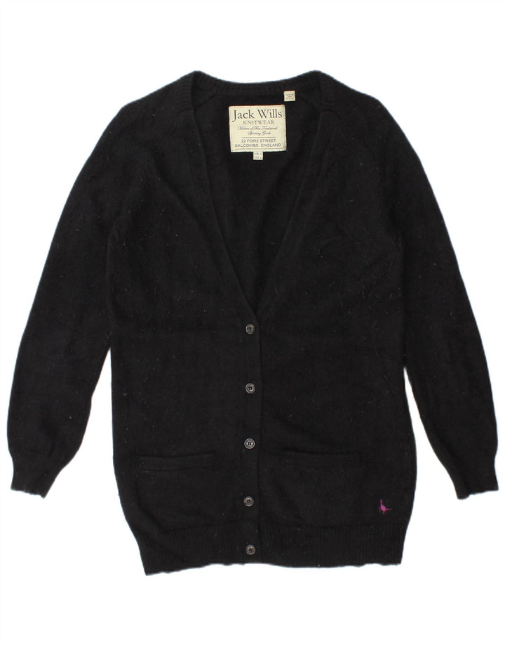 Jack Wills Pulover cardigan supradimensionat pentru femei UK 10 Small Black Angora