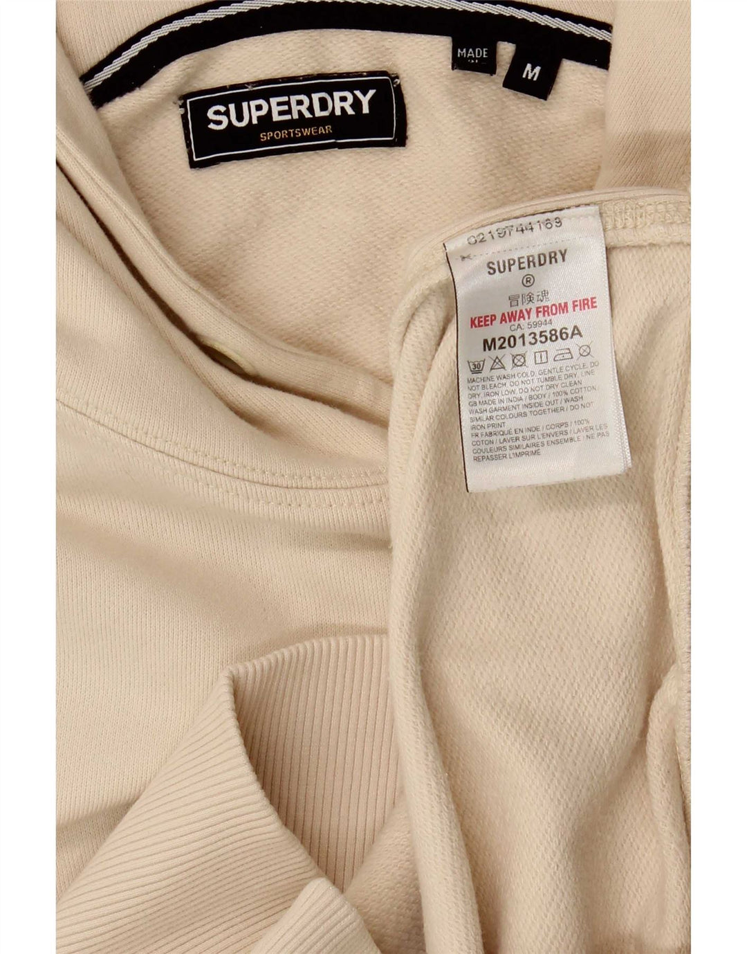 Pulover Superdry pentru bărbați, bumbac, bej mediu