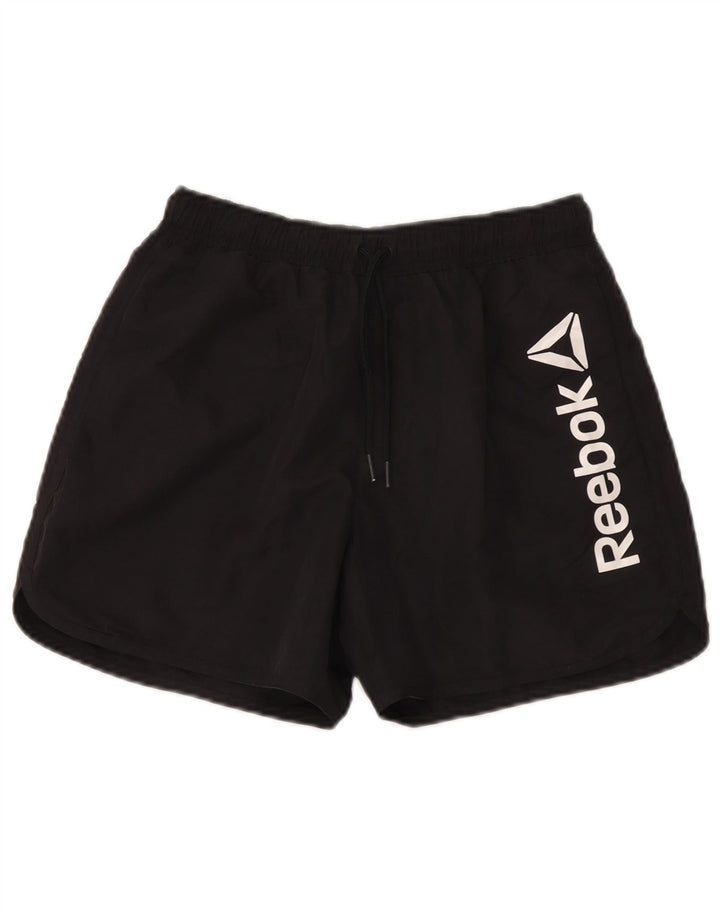 Pantaloni scurti sport grafic Reebok pentru bărbați, poliester negru mic
