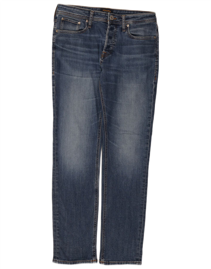 Blugi drepți pentru bărbați Jack & Jones W30 L32 Bumbac albastru