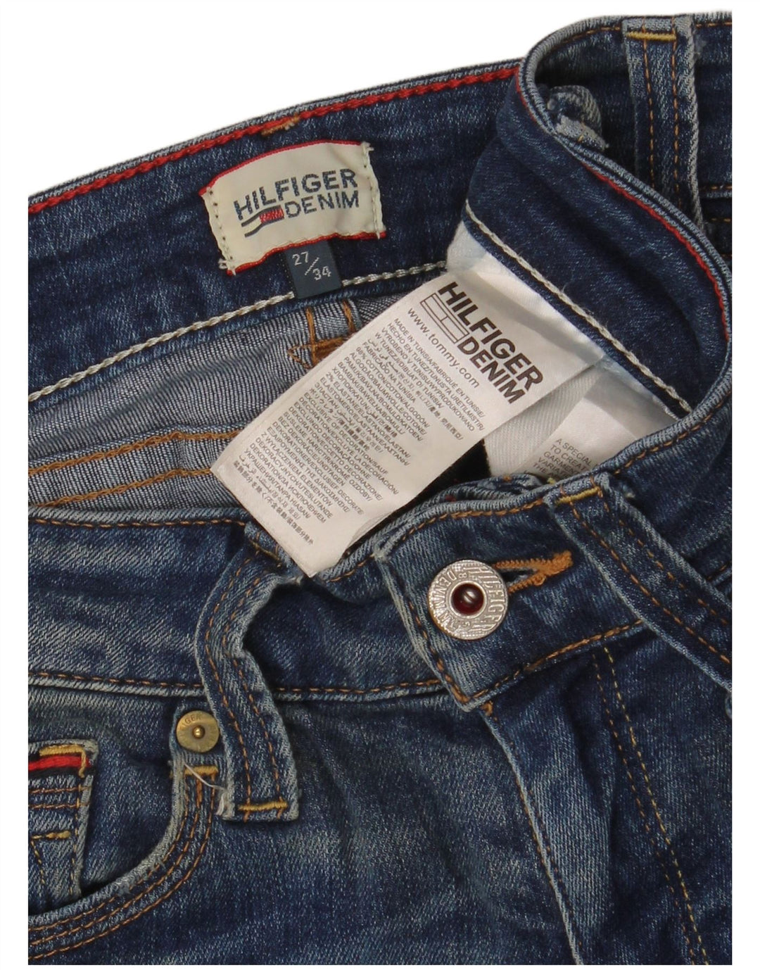 Blugi slim pentru femei Tommy Hilfiger W27 L30 bumbac albastru