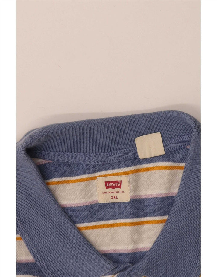 Tricou polo pentru bărbați Levi's 2XL cu dungi albastre