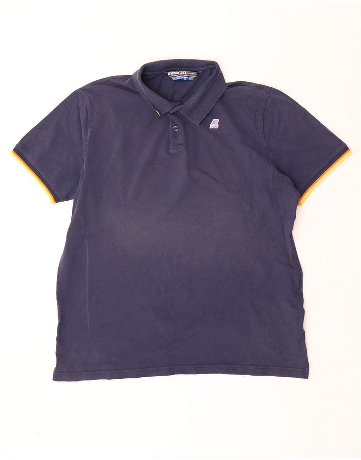 Tricou polo pentru bărbați K-Way 2XL bumbac bleumarin