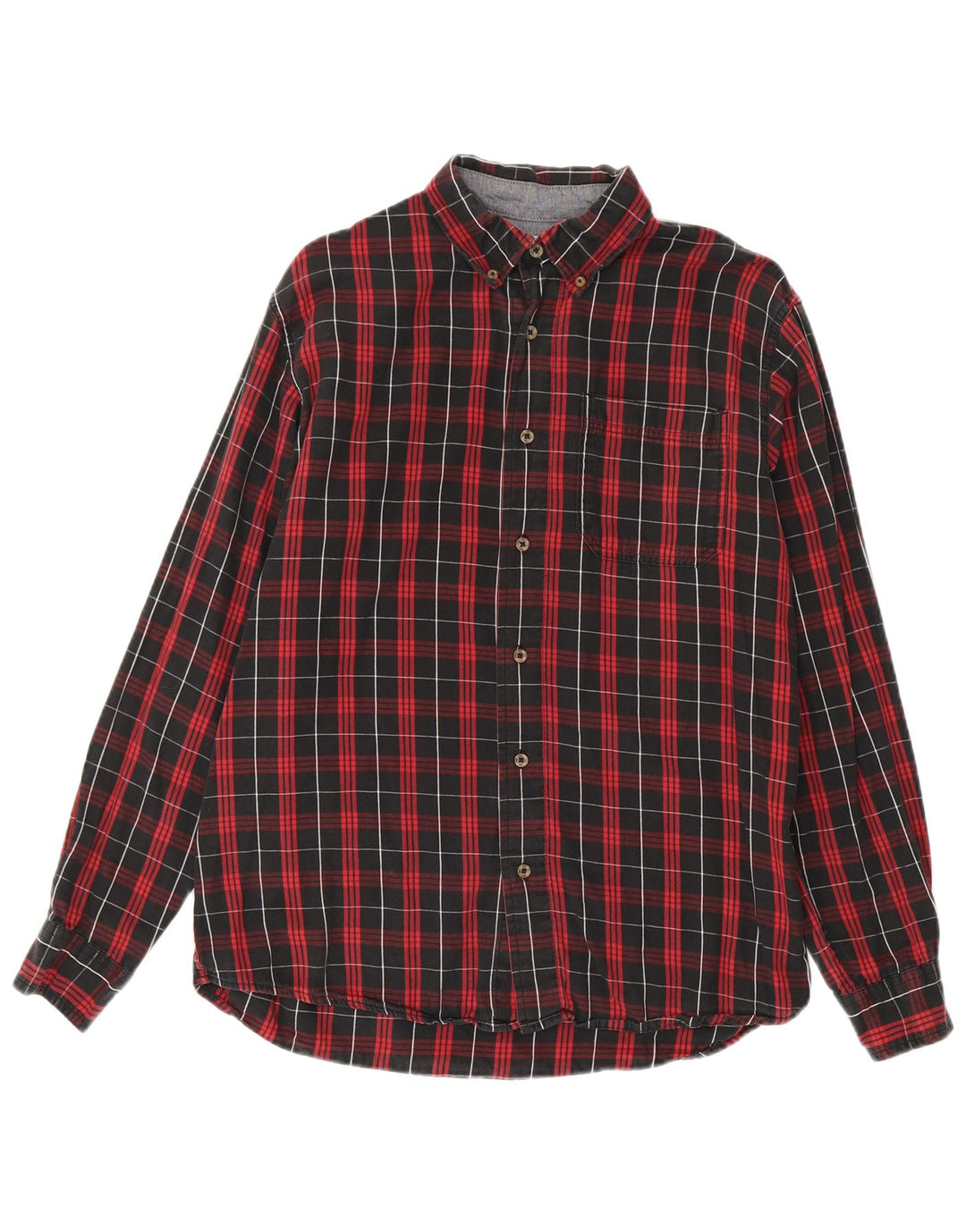 Cămașă de flanel pentru bărbați Wrangler, bumbac cu carouri roșii medii
