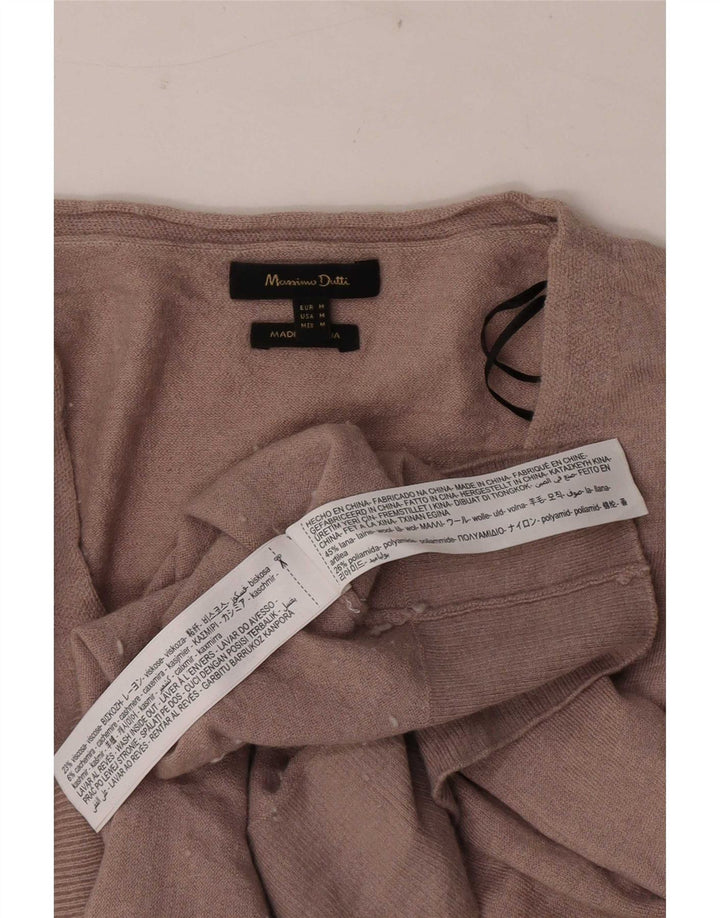 Pulover Massimo Dutti pentru bărbați cu decolteu în V, lână maro medie