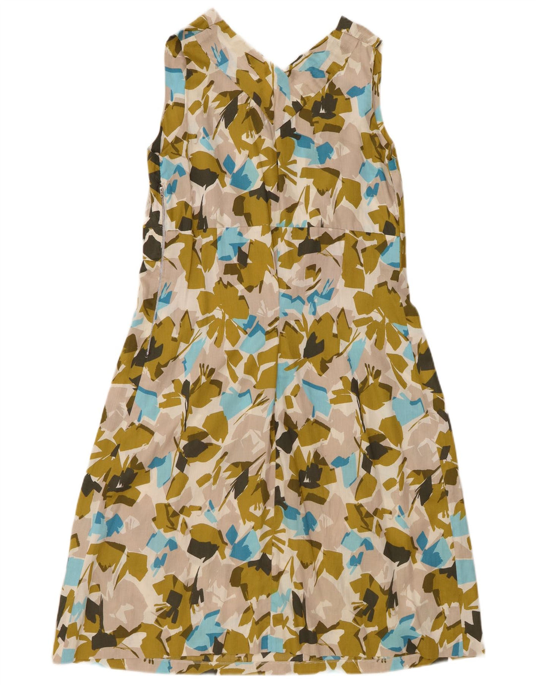 VINTAGE Rochie A-Line Fără mâneci cu model abstract pentru femei UK 12 verde mediu