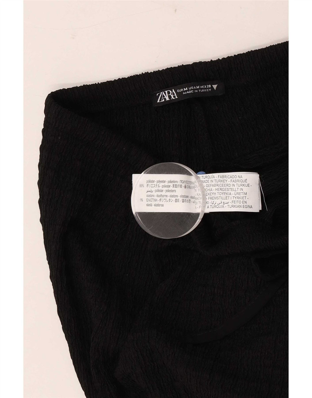Pantaloni casual pentru femei cu picioare largi Zara Mediu L28 L31 Poliester negru