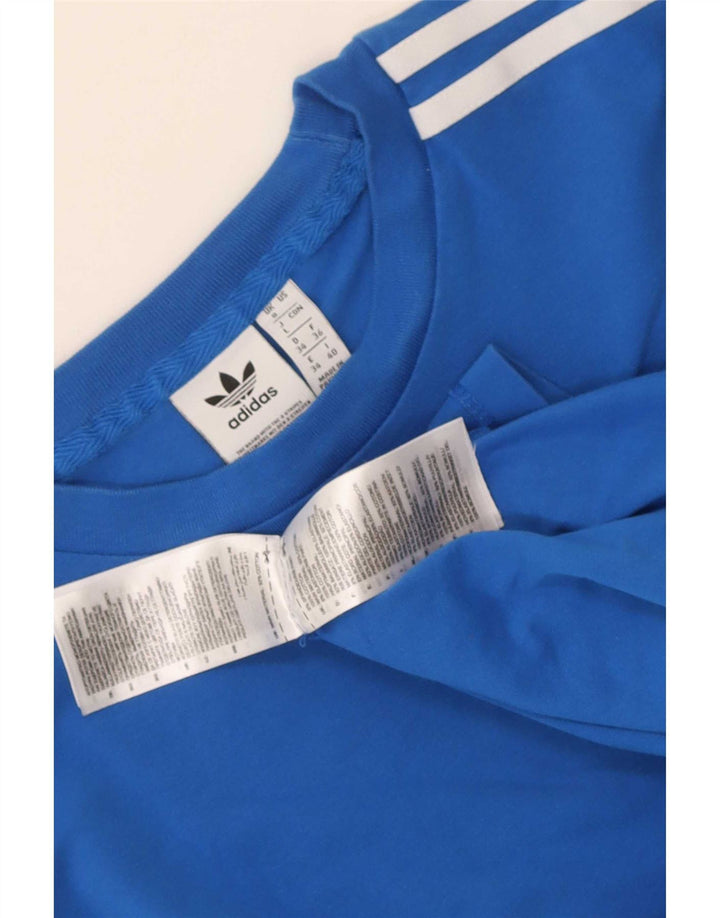 Top pentru femei Adidas cu mânecă lungă UK 8 Small Blue Bumbac