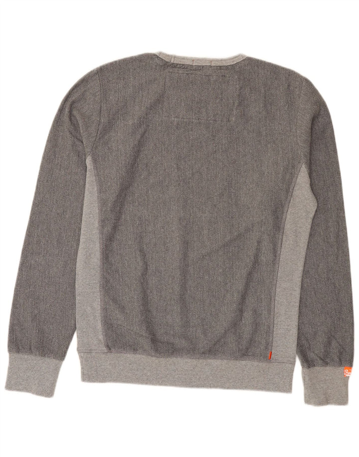 Pulover Superdry pentru bărbați, poliester color bloc, gri mediu