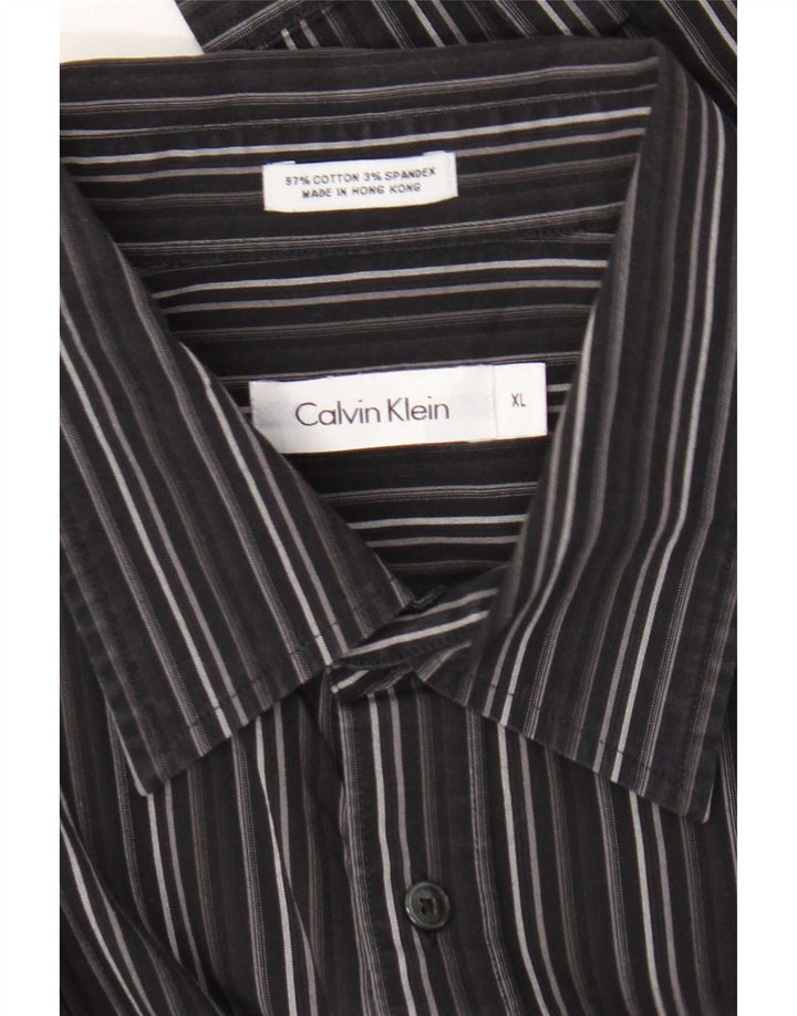 Cămașă pentru bărbați Calvin Klein XL, bumbac cu dungi negre