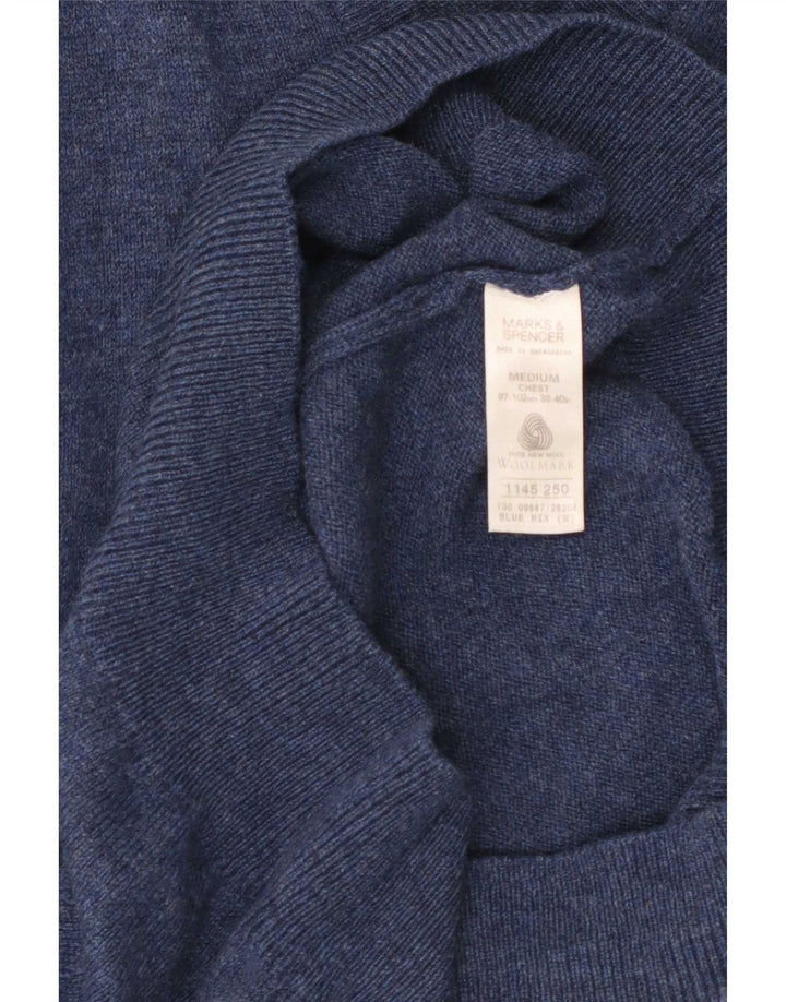 Marks & Spencer Vestă pentru bărbați din lână de miel albastru mediu