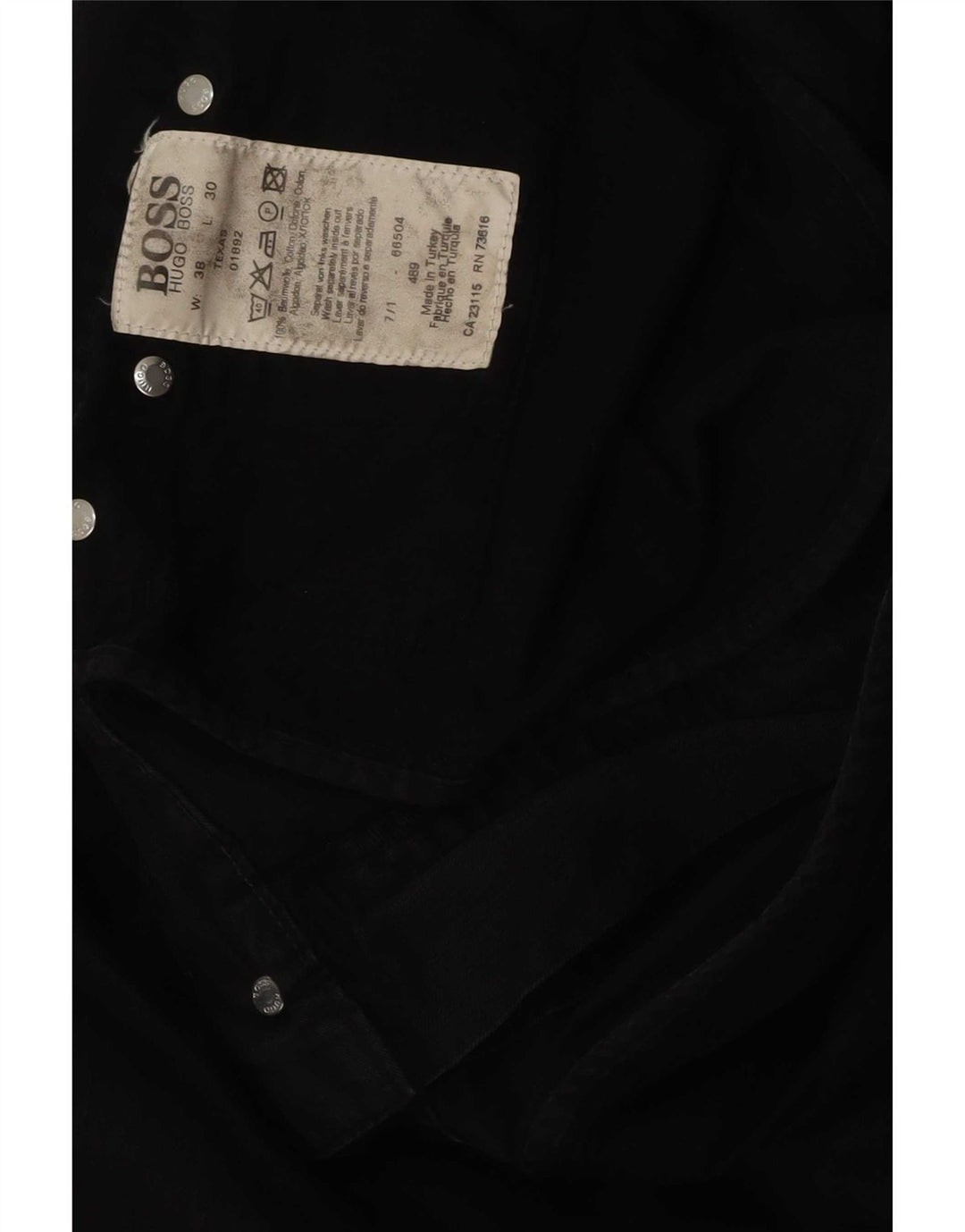 Blugi drepti pentru bărbați Hugo Boss W38 L30 bumbac negru