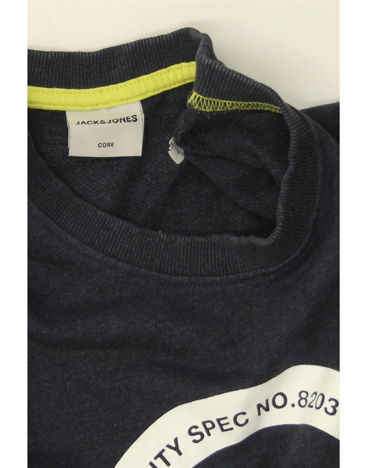 Jack & Jones Pulover grafic pentru bărbați, mare, bumbac, albastru