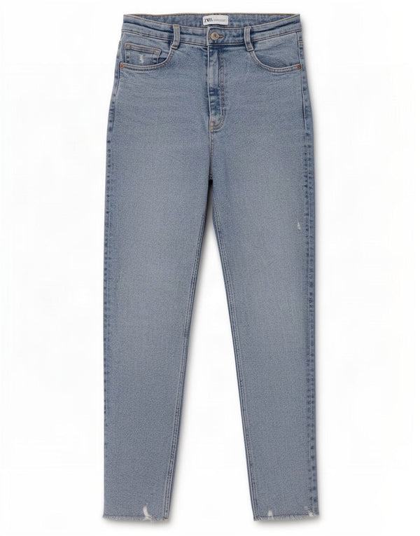 Blugi slim pentru femei cu talie înaltă Zara EU 38 Mici L28 L27 Bumbac albastru