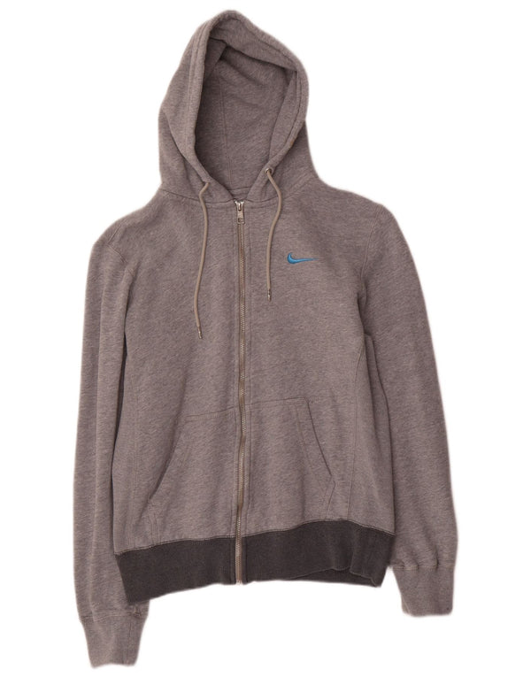 Pulover Nike pentru femei, cu fermoar, bumbac, gri mediu, UK 14