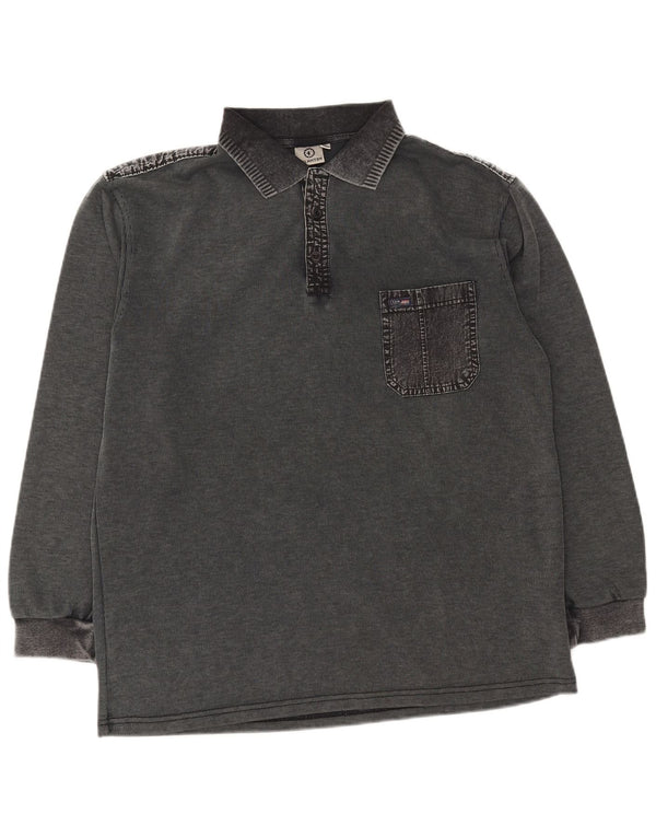Tricou polo rugby cu mânecă lungă pentru bărbați Kalamton XL bumbac gri