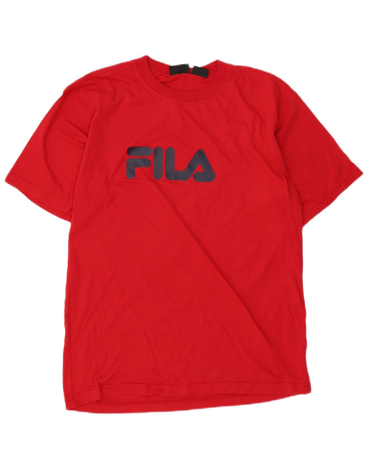 FILA Mens Graphic T-Shirt Top Large Red Cotton
