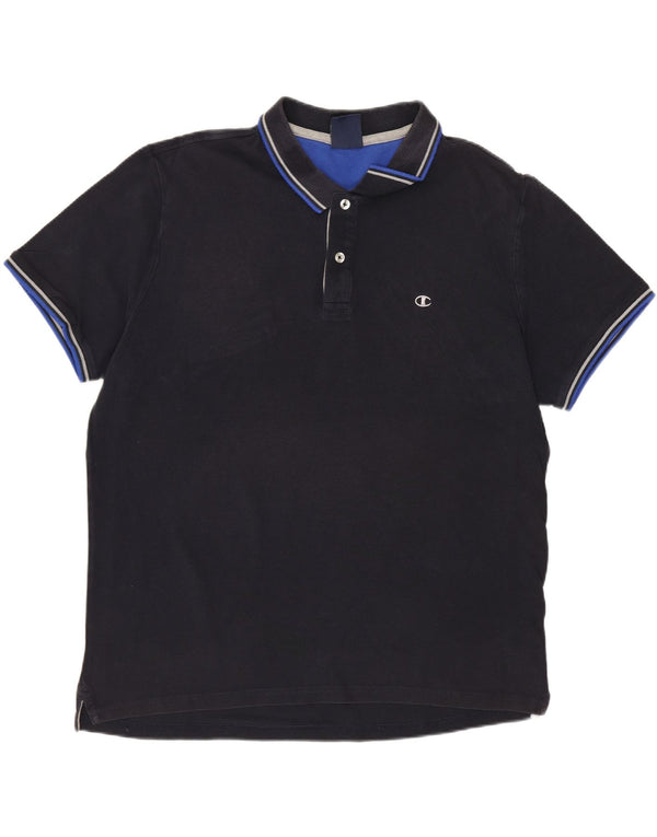 CHAMPION Mens Polo Shirt Large Navy Blue