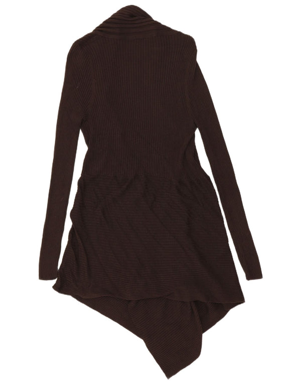 MARKS & SPENCER Pulover cardigan deschis cu paragate pentru femei UK 12 Maro mediu