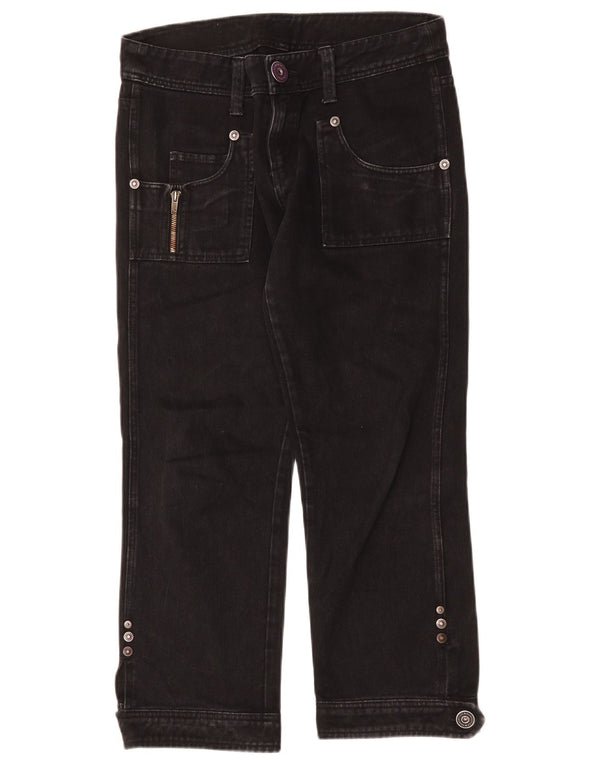 Blugi Iceberg de damă, drepte, cropped, W29 L25, bumbac negru