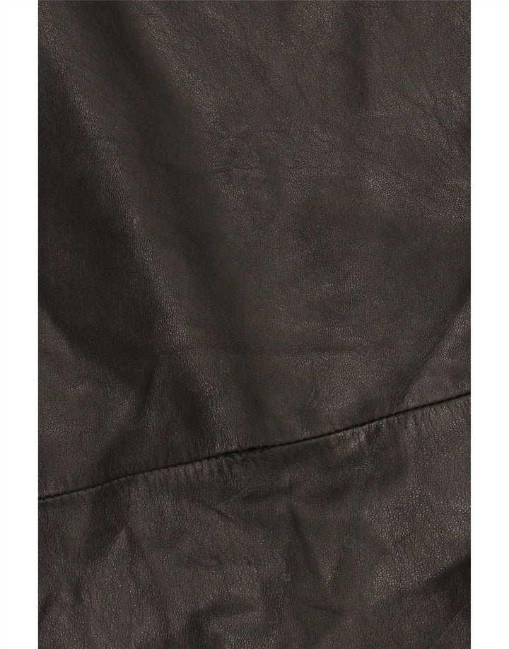 Palton de piele vintage pentru femei UK 16 mare negru