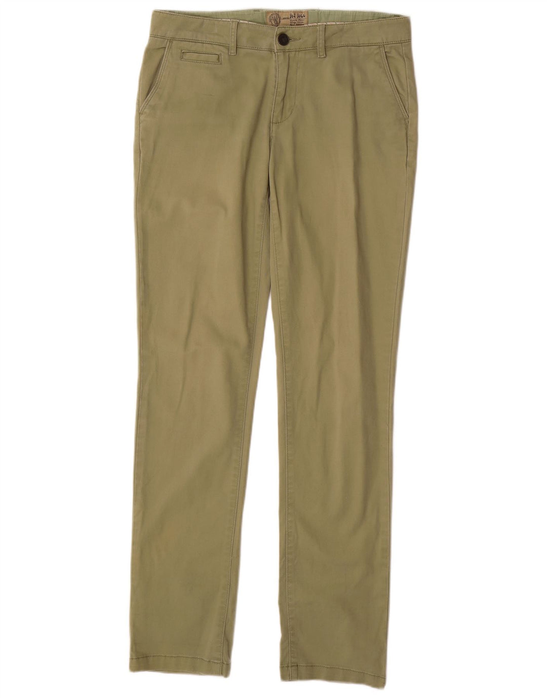 FAT FACE Pantaloni chino subțiri pentru femei UK 10 Small L32 L32 Kaki Bumbac