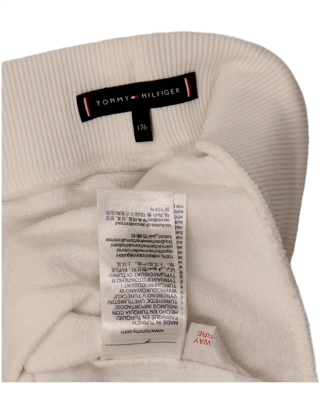 TOMMY HILFIGER Pantaloni Sportivi Grafici Fete 15-16 Ani Bumbac Alb