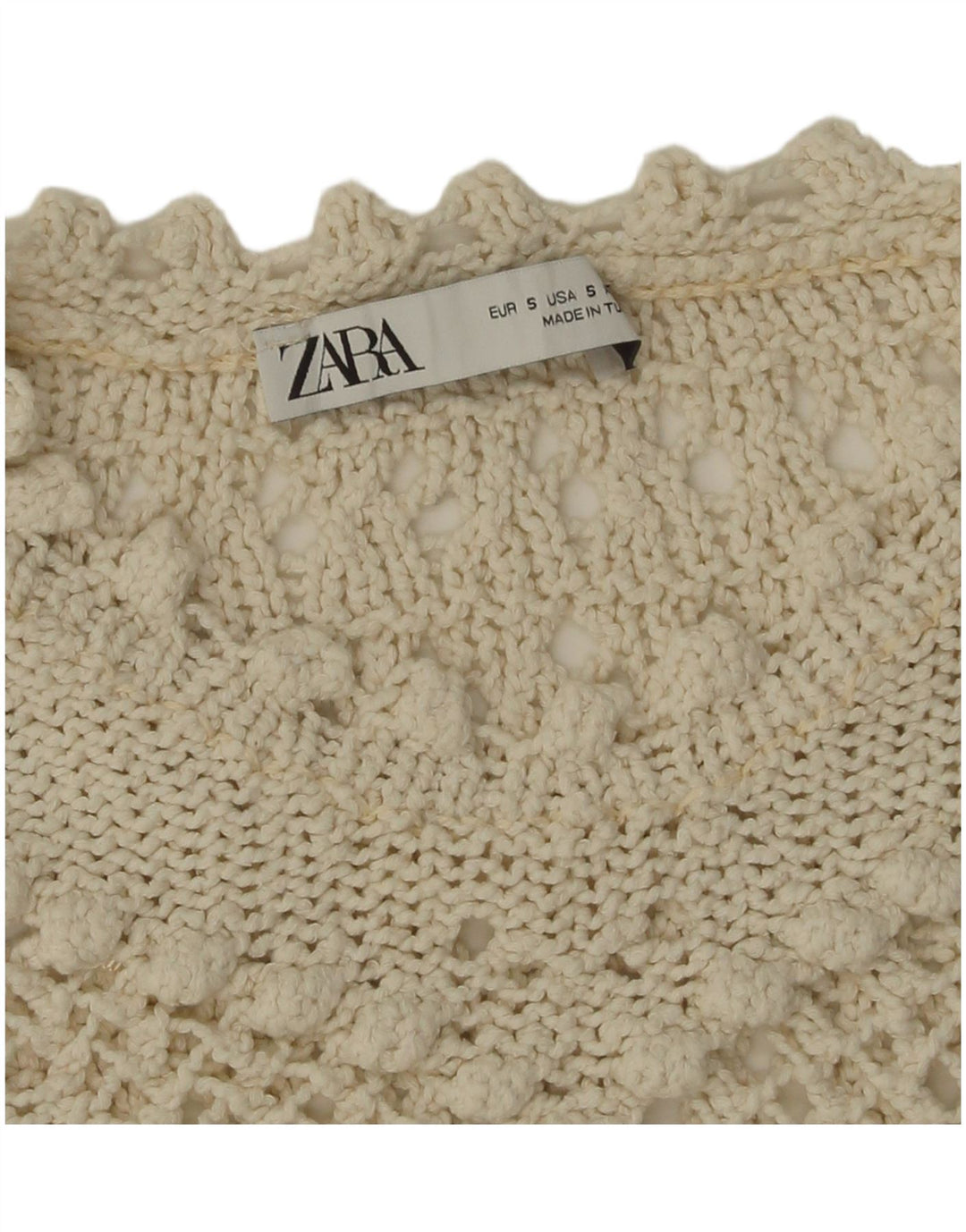 Pulover oversized Crop Crew Deck pentru femei Zara UK 10 Small White