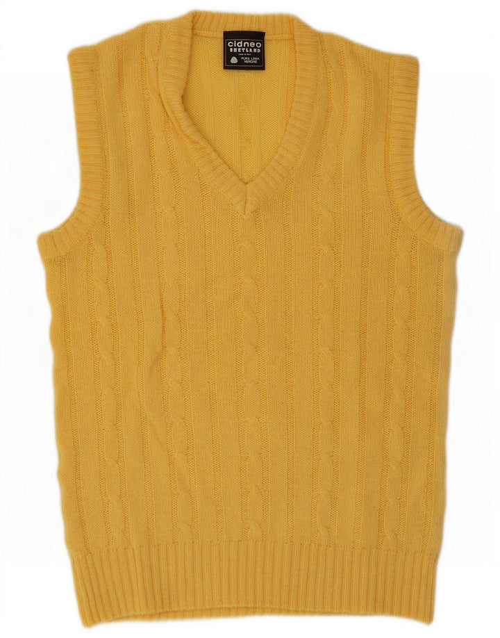 Vestă Shetland pentru bărbați, XL, lână galbenă