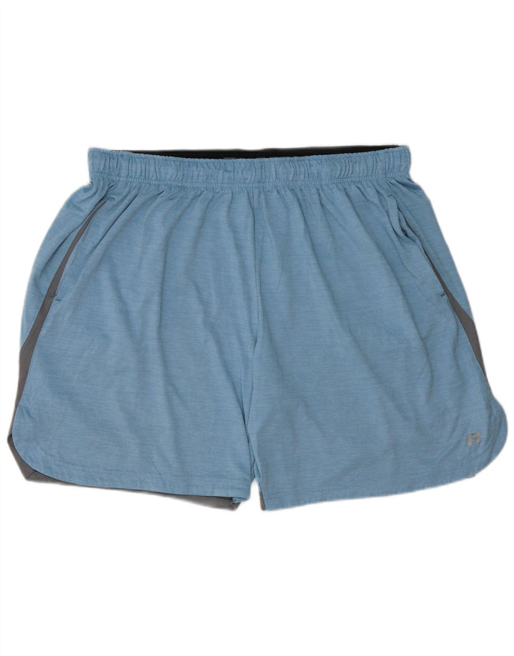 Pantaloni scurți sport pentru bărbați RUSSELL ATHLETIC XL, albastru, poliester color bloc