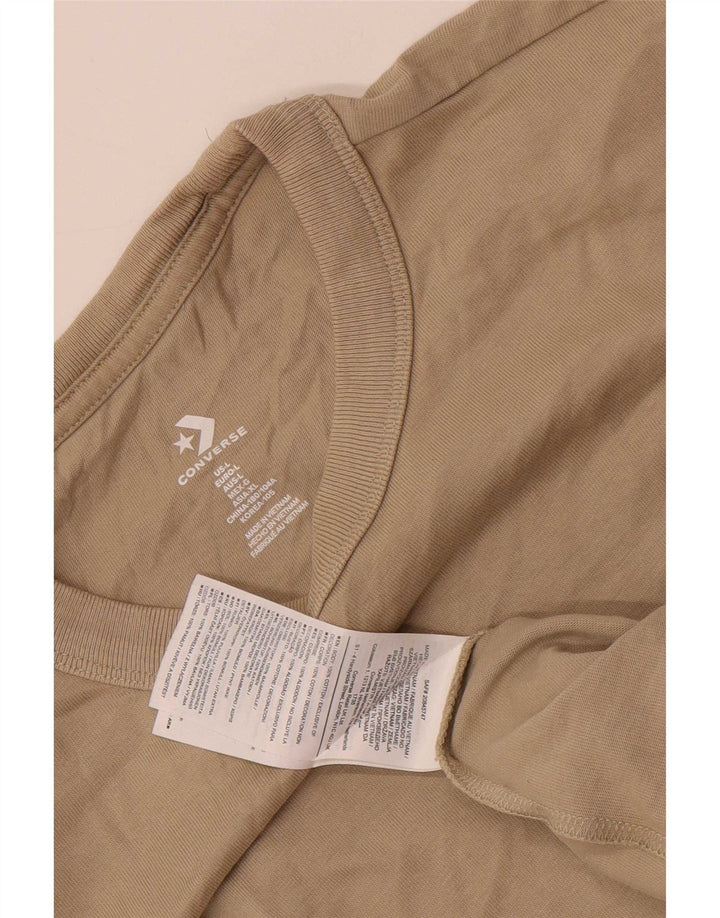 Tricou grafic Converse pentru bărbați Top mare, bej, bumbac