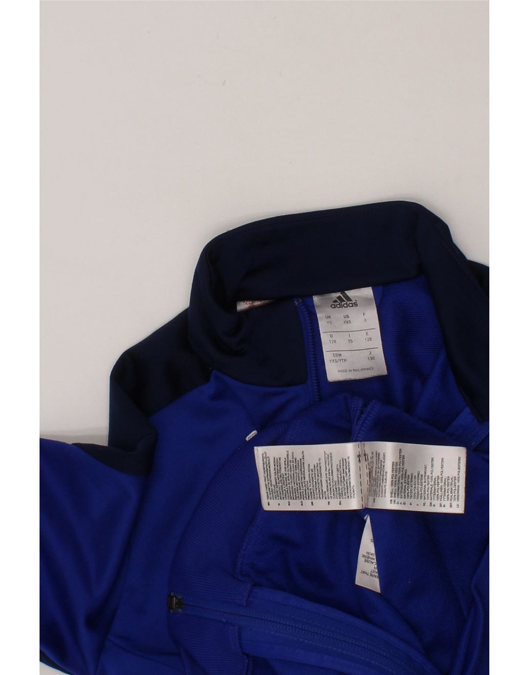 ADIDAS Boys Tracksuit Top Jacket 7-8 Years Small  Blue Colourblock Vintage Adidas and Second-Hand Adidas from Messina Hembry 
