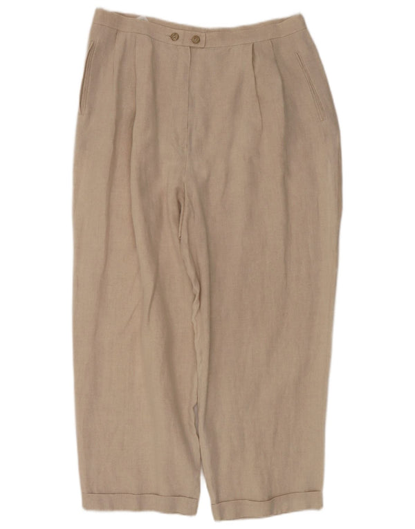 Pantaloni tăiați pentru femei Marks & Spencer UK 18 XL W32 L25 in bej
