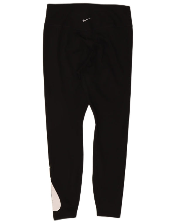 Leggings cu grafice Nike Dri Fit pentru femei UK 14 Poliester negru mare