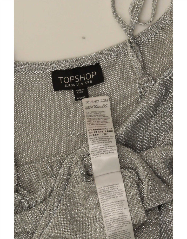 Rochie Topshop pentru femei UK 8 Small Silver Viscose