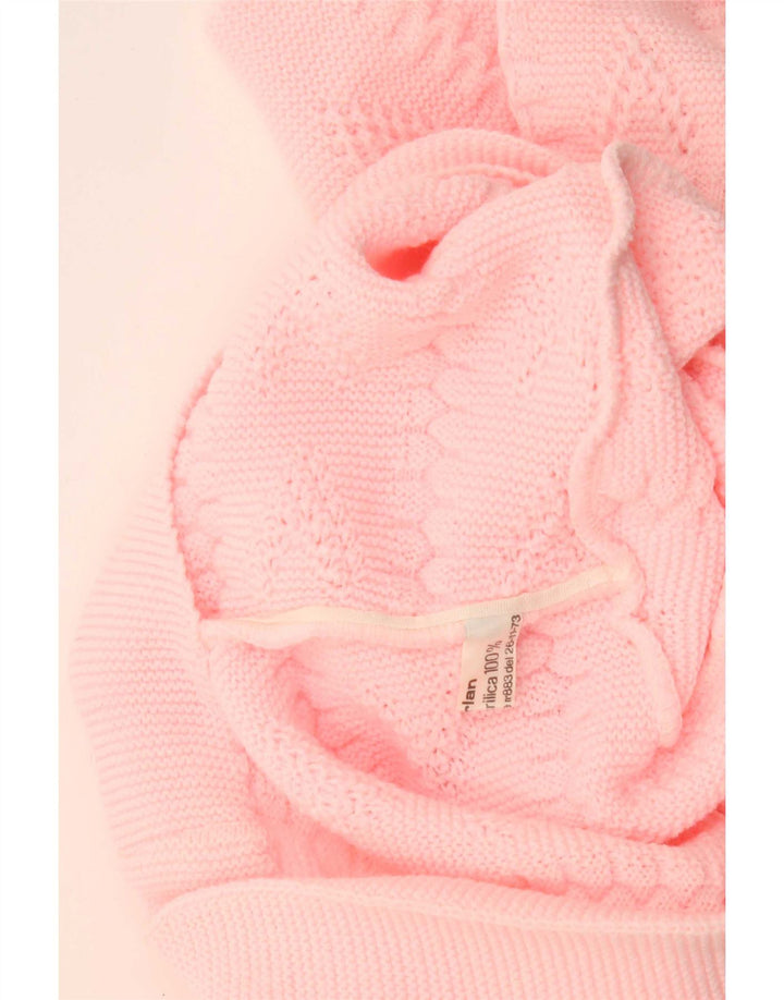 Pulover Cardigan Vintage pentru Damă UK 14 Roz Mediu Acrilic