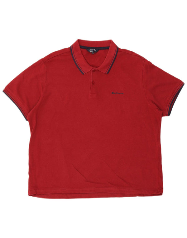 Cămașă polo pentru bărbați Ben Sherman XL bumbac burgundă