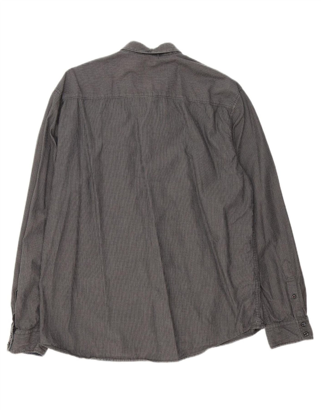 TOM TAILOR Mens Shirt XL Grey Pinstripe Cotton