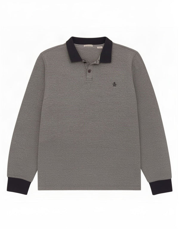 Tricou polo cu mânecă lungă pentru bărbați Penguin Heritage, mediu, bleumarin, clasic